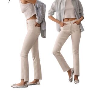 Mother The Insider Fray Hem Jeans In Chalk It Up White New Size 32